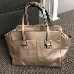 Authentic Coach - gold/cream handbag